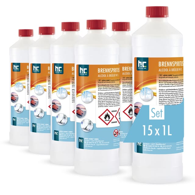 Höfer Chemie Brennspiritus 94% 15 x 1l
