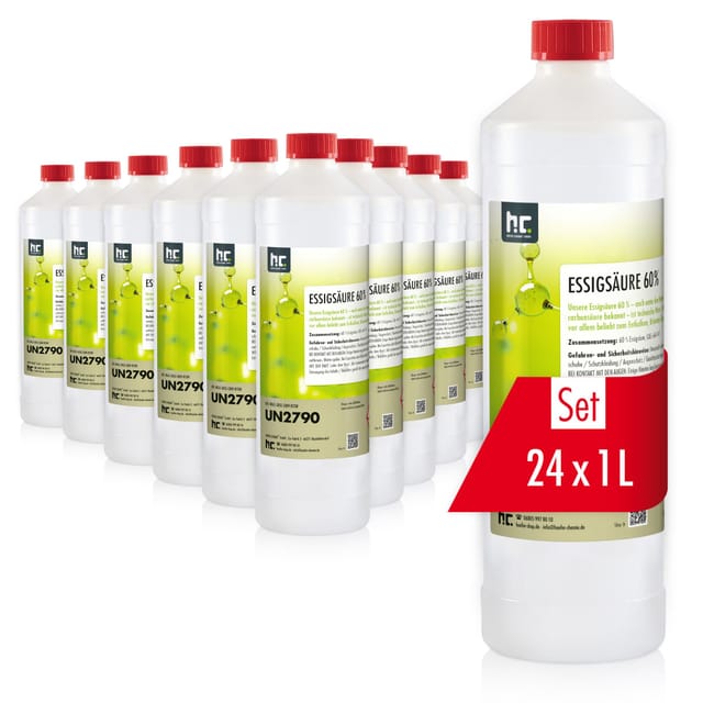Höfer Chemie Essigsäure 60% in Flaschen 24 x 1l