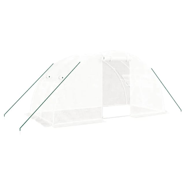 furnicato Gewächshaus mit Stahlrahmen Weiß 8 m² 4x2x2 m
