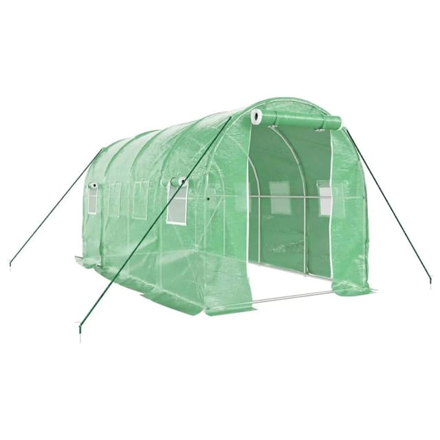 furnicato Gewächshaus mit Stahlrahmen Grün 8 m² 4x2x2 m