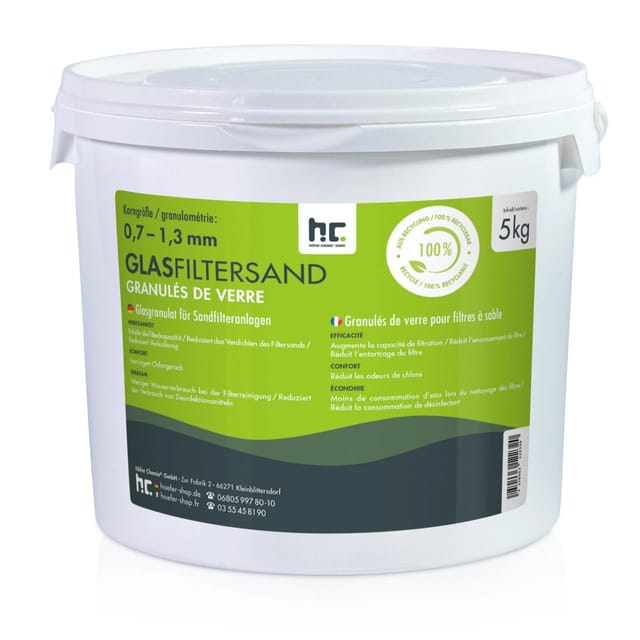 Höfer Chemie Spezial Glasgranulat für Sandfilteranlagen 0,7-1,3mm Körnung 5kg