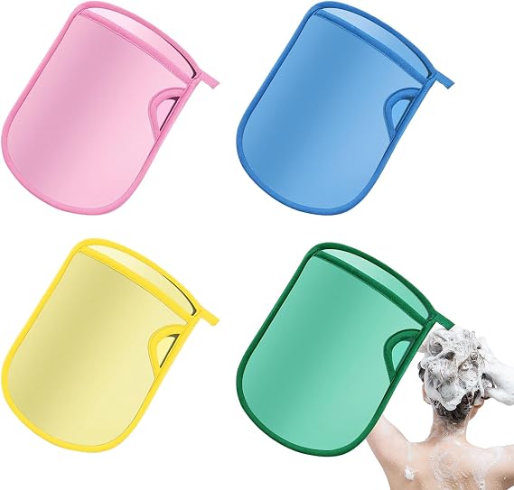 Set Mit 4 Wiederverwendbaren, Schnelltrocknenden Duschhandschuhen Für Jungen Und Mädchen