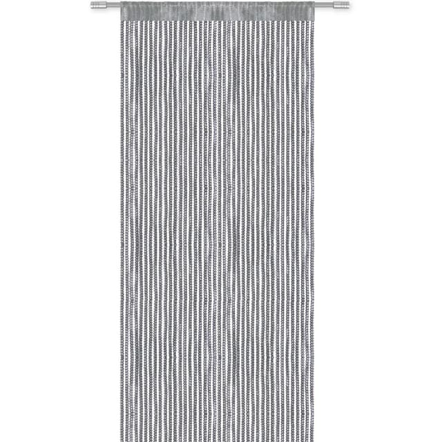Bestlivings Metall Optik Fadenvorhang Trennvorhang Gardine Stangendurchzug ca. 90 cm x 200 cm Grau