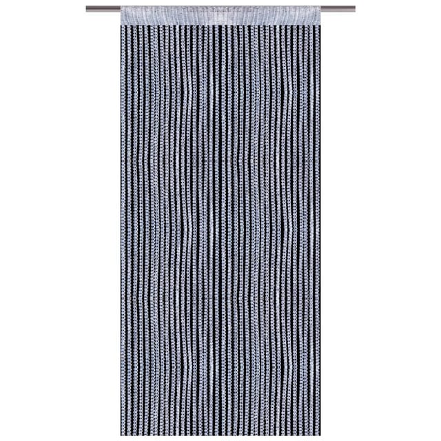 Arsvita Fadenvorhang Fadengardine Gardine Vorhang Metall-Optik 140 cm x 250 cm Stangendurchzug Silber