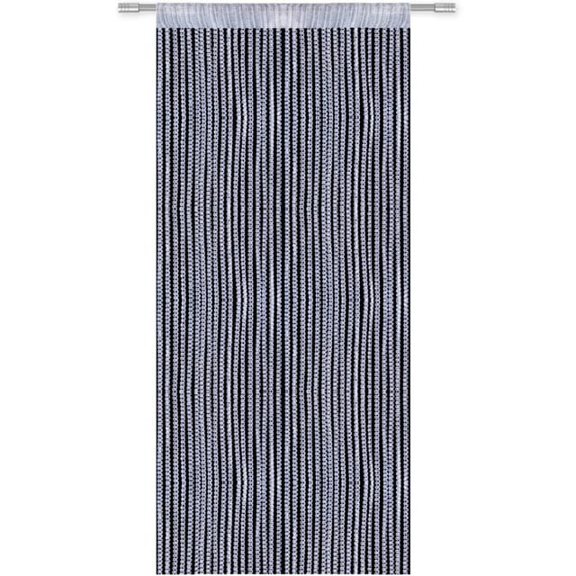 Bestlivings Metall Optik Fadenvorhang Trennvorhang Gardine Stangendurchzug ca. 90 cm x 250 cm Silber