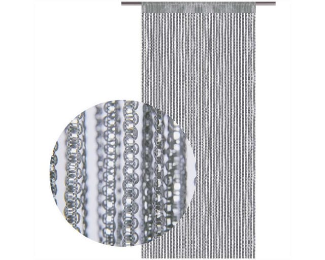 Bestlivings Fadenvorhand Fadengardine Vorhang Gardine Anthrazit 90 cm x 200 cm