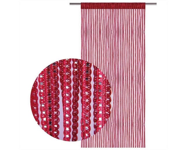 Bestlivings Fadenvorhand Fadengardine Vorhang Gardine Rot 90 cm x 200 cm