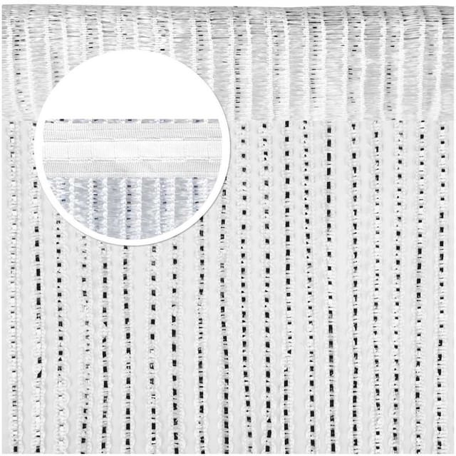 Bestlivings Metallic Fadenvorhang Trennvorhang Gardine 90 cm x 200 cm Weiß Stangendurchzug