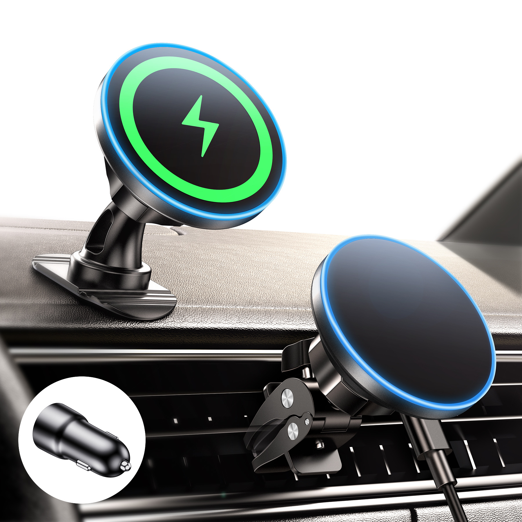 Anwendbarer Magsafe-autotelefonhalter 15 W Mit Induktiver Schnellladefunktion, Kompatibel Mit Magsafe Fast Wireless Charger Auto Für Iphone 15/14/13, Ipad, Samsung, Xiaomi