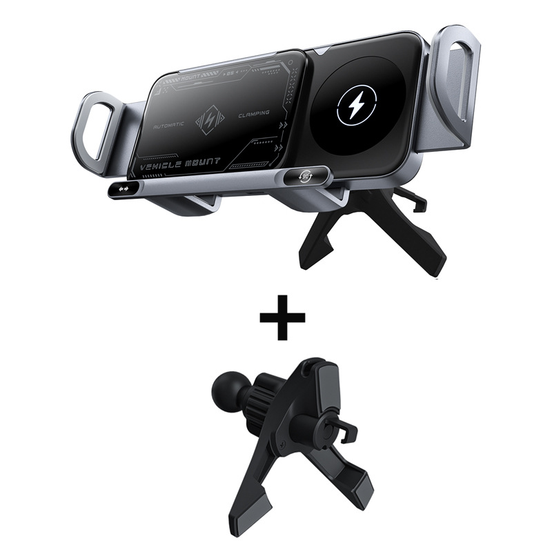 15-w-autotelefonhalter-induktion, Qi-schnellladegerät Für Autos Mit Doppelspule, Anwendbares Kabelloses Ladegerät Mit Automatischer Klemmung Für Samsung Galaxy Z Fold 6/5/4/3/2 S24/s23/iphone 16/15-se
