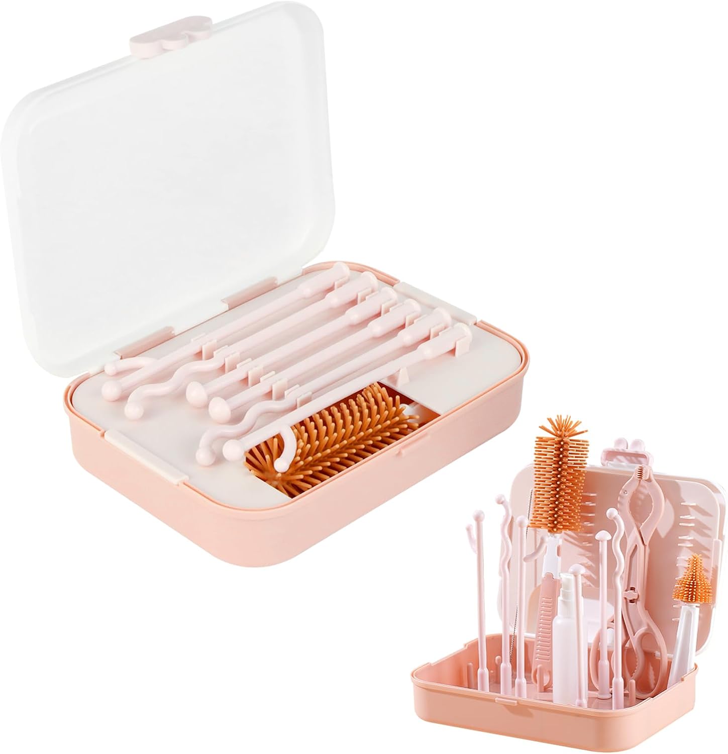 Flaschentrockenständer, 7-in-1 Flaschentrockenständer-set, Flaschentrockner Mit Flaschenbürste, Strohhalmbürste, Flaschentrockenhalter Zur Reinigung