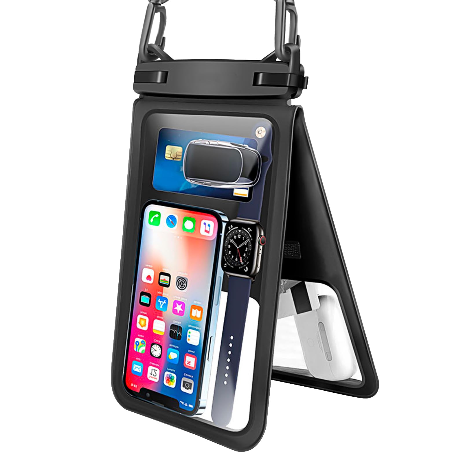 Ipx8 Wasserdichte Smartphone-tasche, Wasserdichte Handytasche, Doppelte Kapazität, Verstellbarer Gurt, Wasserdichte Telefonhülle, Kompatibel Mit Smartphones Bis Zu 9,5 Zoll