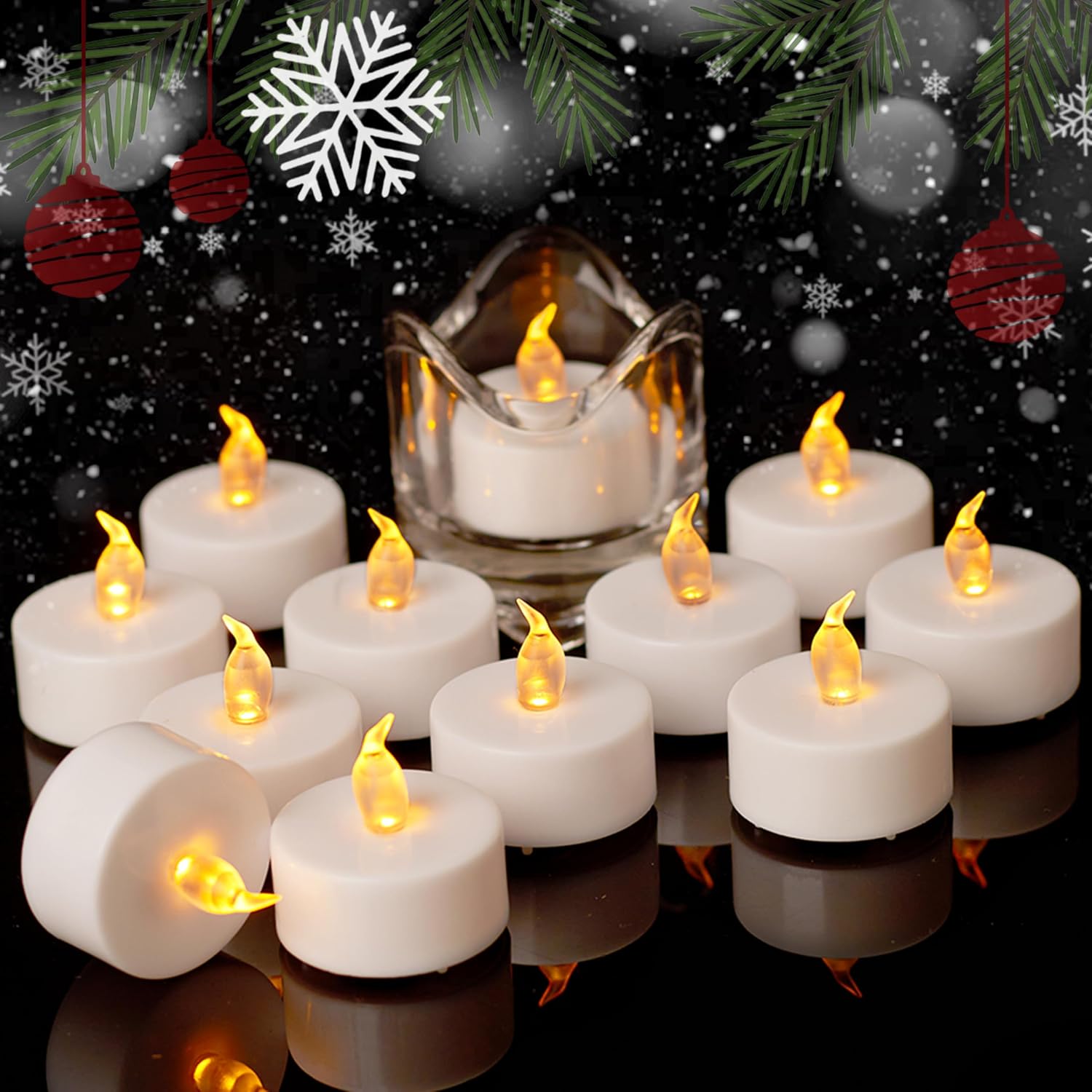 12 Led-teelichter: Realistisches Flammenflackern, Flammenlose Led-kerzen, Batteriebetriebene Mini-teelichter, Über 200 Stunden Leuchtdauer, Ideal Für Festliche Anlässe Und Weihnachtsdekoration, 12 War