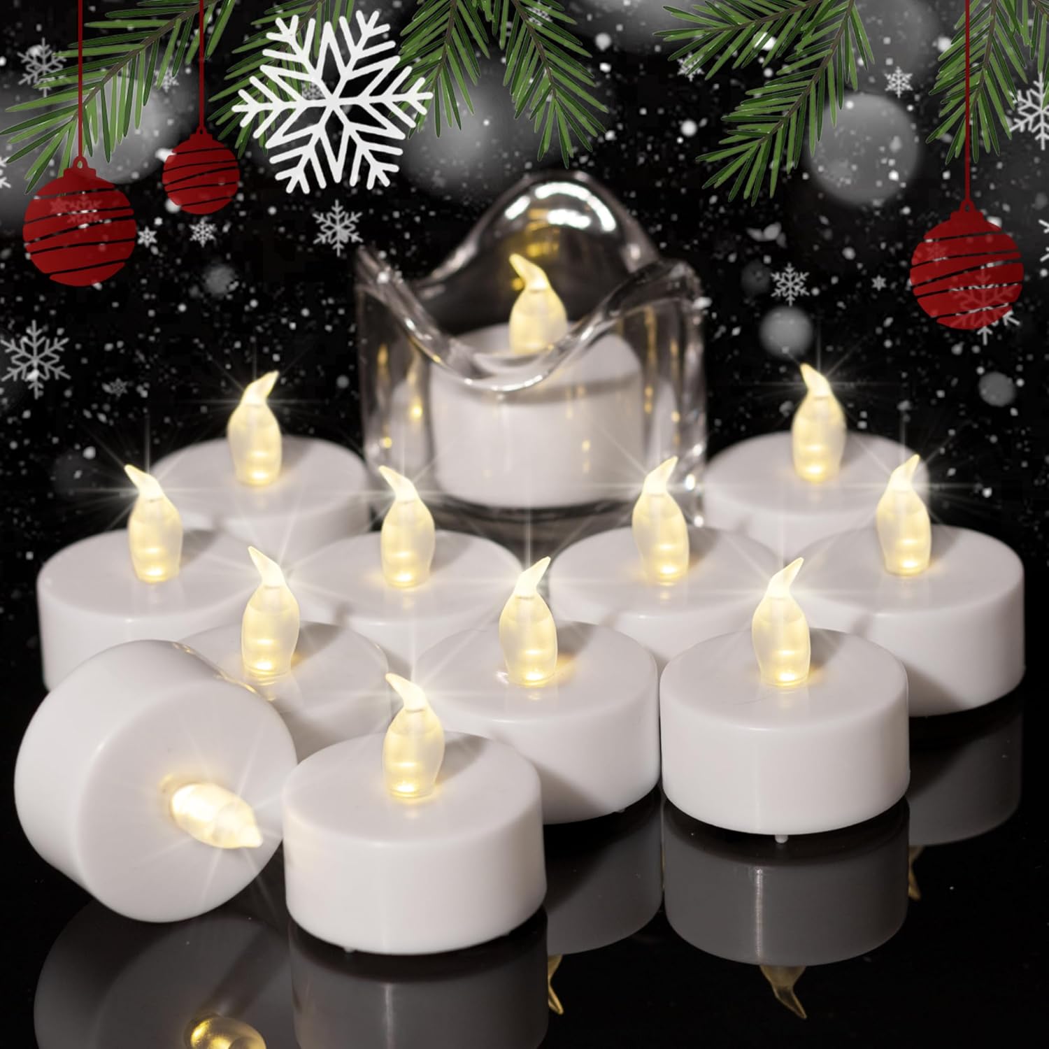 12 Led-teelichter: Elektronische, Feuerlose, Flackernde Led-teelichter, Batteriebetrieben, Mini-led-kerzen, Über 200 Stunden Leuchtdauer, Ideal Für Feiern, Weihnachten Und Andere Feste, Warmweißes Lic