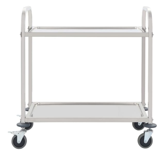 vidaXL 2-Stufiger Servierwagen 95 x 45 x 83,5 cm Edelstahl