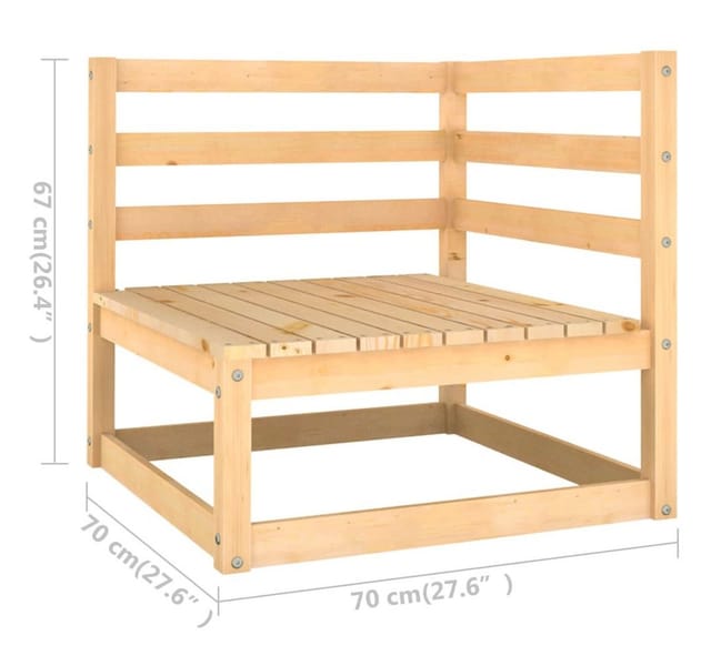 vidaXL 2-tlg. Garten-Lounge-Set mit Kissen Kiefer Massivholz