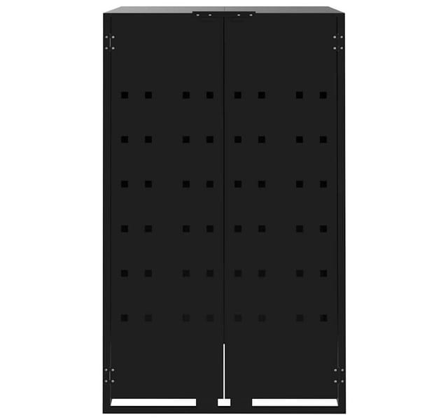 vidaXL Mülltonnenbox für 4 Tonnen Schwarz 276x79x117 cm Stahl