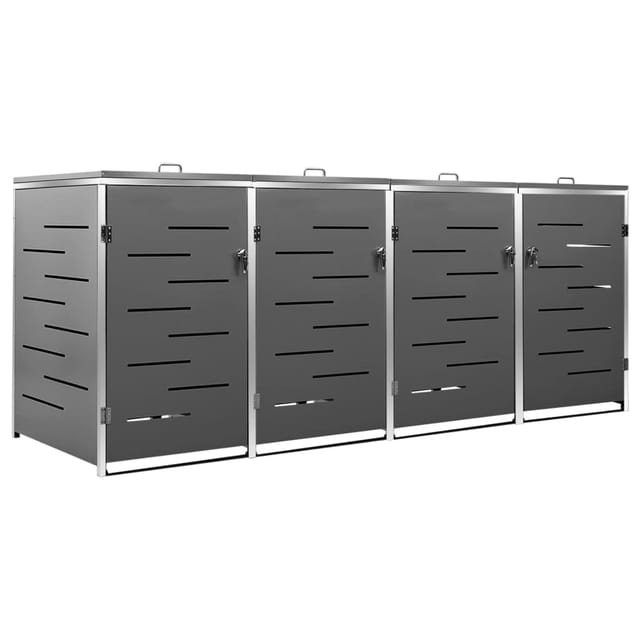 Vidaxl - Mülltonnenbox Für 4 Tonnen 276,5x77,5x115,5 Cm Edelstahl