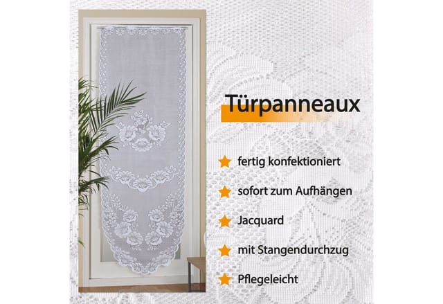 Bestlivings Türpanneaux 180 cm x 60 cm Inkl. Stickerei Mona Blumen