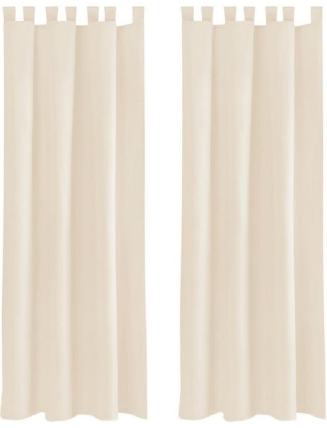 Bestlivings 2er Set Dekoschal EllenSchlaufe mit Raffhalter & Haken 140 x 175 cm Beige