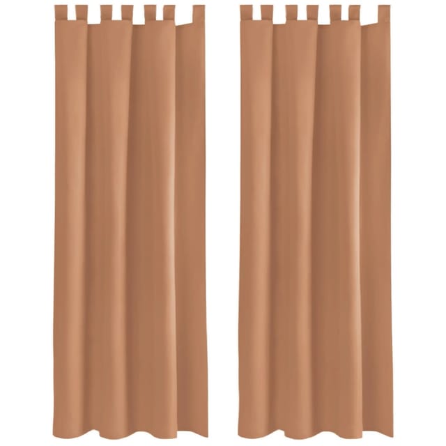 Bestlivings 2er Set Dekoschal EllenSchlaufe mit Raffhalter & Haken 140 x 245 cm Braun