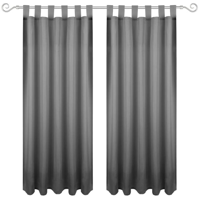 Bestgoodies Dekoschal Ellen Schlaufen Blickdicht 2er Pack 140 cm x 175 cm Anthrazit