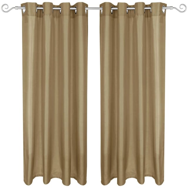 Arsvita 2er Pack Gardine Blickdicht Alessia mit Ösen 140 cm x 245 cm Taupe Dunkel