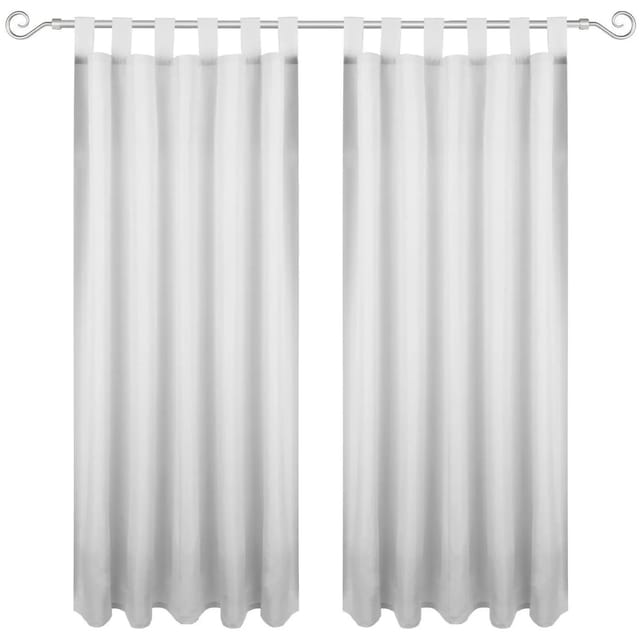 Bestgoodies Dekoschal Ellen Schlaufen Blickdicht 2er Pack 140 cm x 225 cm Hellgrau