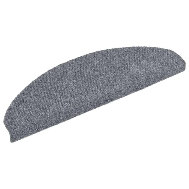 vidaXL 15-tlg Selbstkleb. Treppenmatten Nadelvlies 65x21x4cm Hellgrau