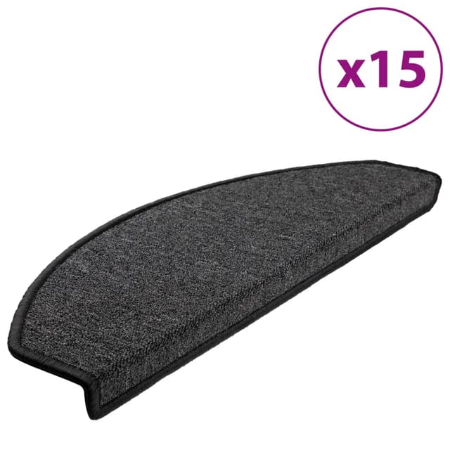 vidaXL 15 Stk. Treppenmatten Anthrazit 65 x 24 x 4 cm