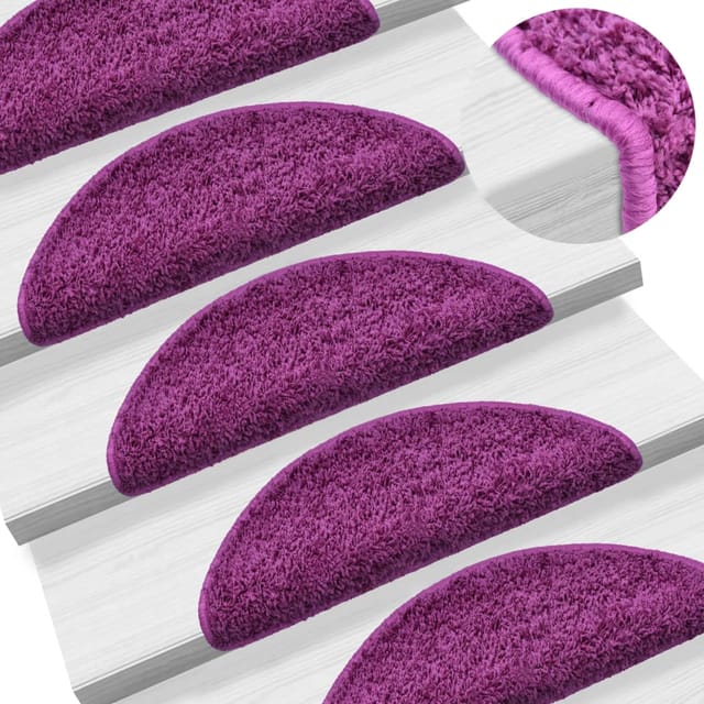 vidaXL Treppenmatten 15 Stk. Violett 56x17x3 cm