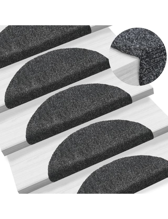 vidaXL Selbstklebende Treppenmatten 10 Stk. Dunkelgrau 56x17x3 cm