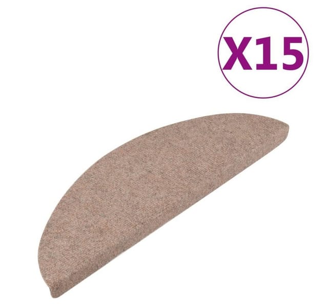 vidaXL Stufenmatten Selbstklebend 15 Stk. 65x22,5x3,5 cm Beige