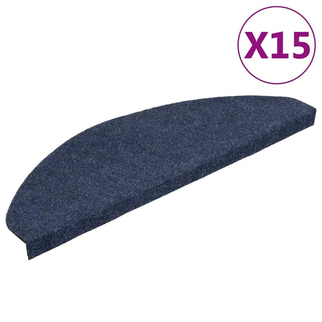 vidaXL Stufenmatten Selbstklebend 15 Stk. 65x22,5x3,5 cm Blau