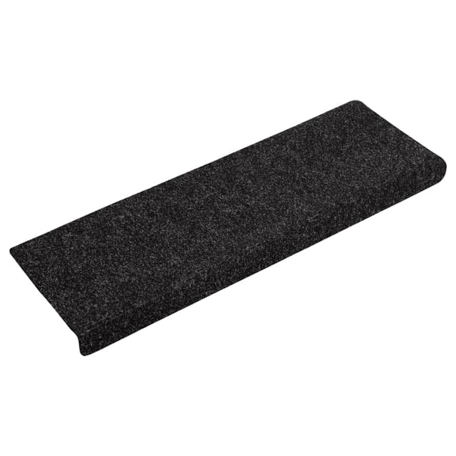 vidaXL Treppenmatten 15 Stk. Nadelvlies 65x21x4 cm Schwarz
