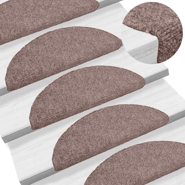 vidaXL Selbstklebende Treppenmatten Nadelvlies 10 Stk. Braun 56x17x3cm