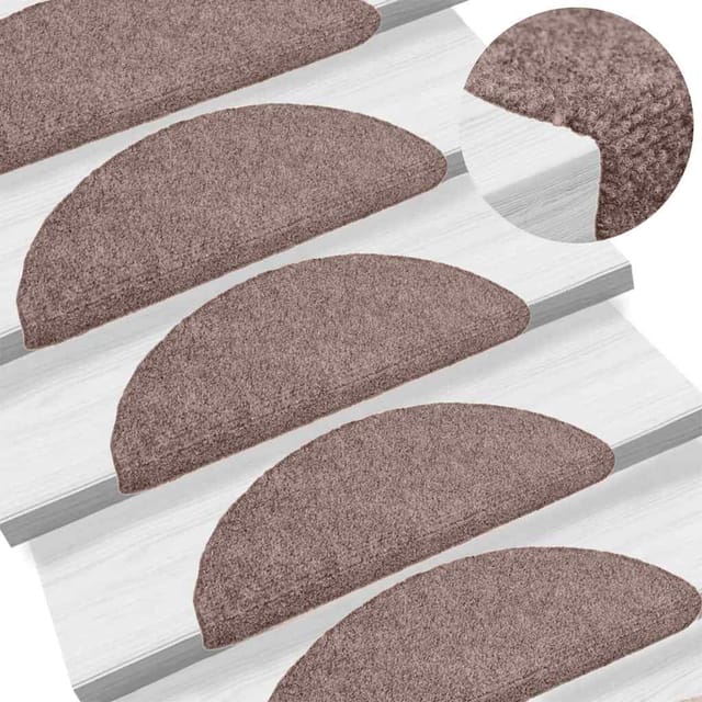 vidaXL Selbstklebende Treppenmatten 10 Stk. Braun 65x21x4cm Nadelvlies
