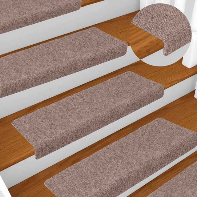 vidaXL Treppenmatten 10 Stk. Braun 65x21x4 cm Nadelvlies