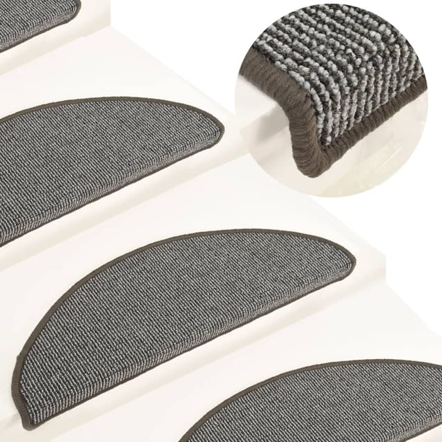 VidaXL Treppenmatten Grau 65x21x4 cm 15 Stk.
