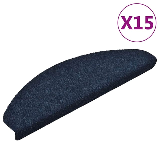 vidaXL Selbstklebende Treppenmatten 15 Stk. Navy 65x21x4cm Nadelvlies