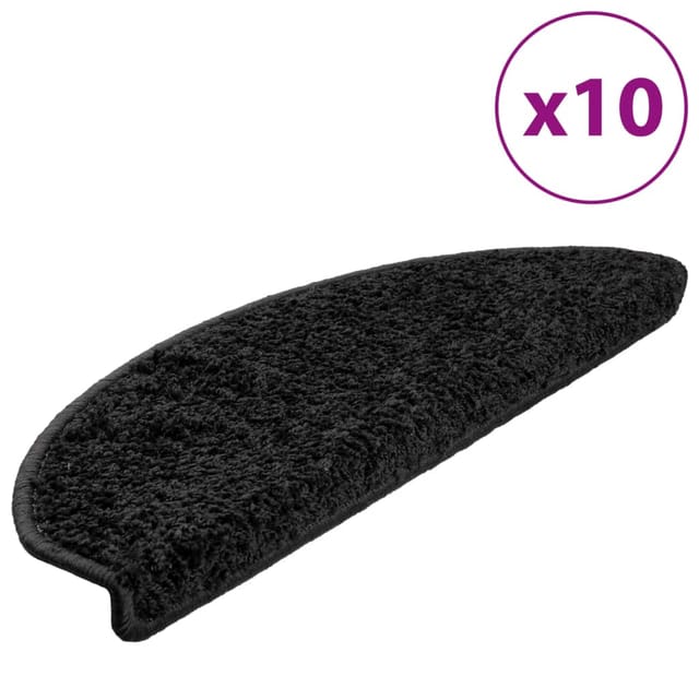 vidaXL Stufenmatten 10 Stk. 65x21x4 cm Schwarz