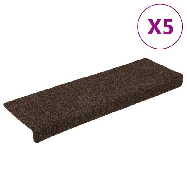 vidaXL Treppenmatten 15 Stk. Braun 65x21x4 cm Nadelvlies