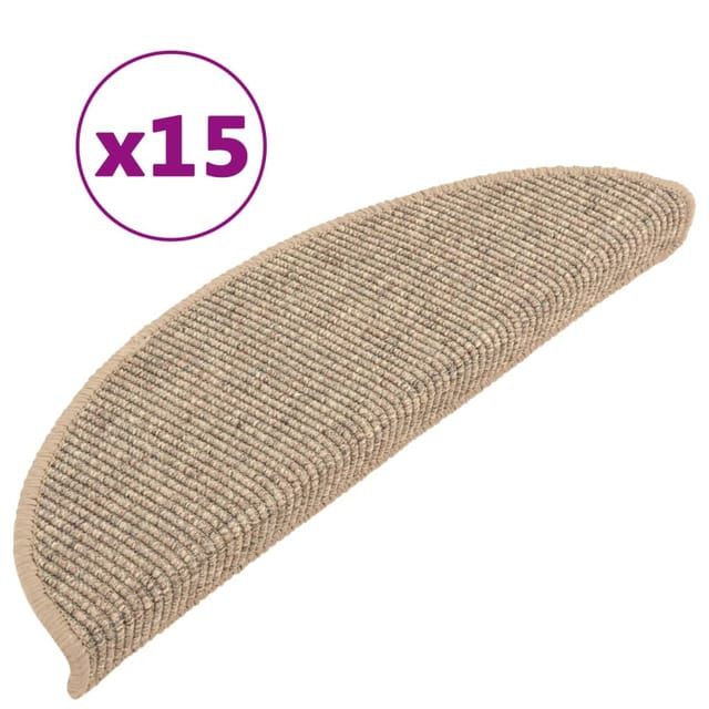 vidaXL Selbstklebende Treppenmatten 15 Stk. 56x17x3 cm Dunkelbeige