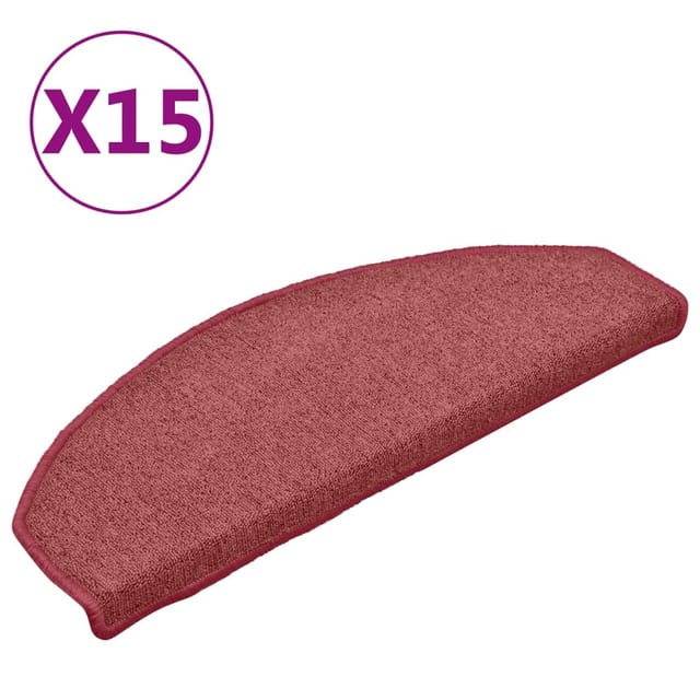 vidaXL Treppenmatten 15 Stk. Rot 65x24x4 cm