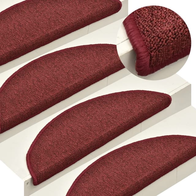 vidaXL Treppenmatten Rot 56x17x3 cm 15 Stk.