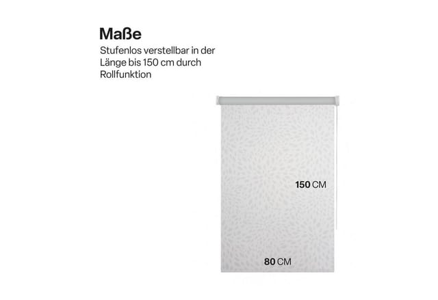 Bestlivings Thermorollo Verdunkelungsrollo mit Klemmträger 80 x 150 cm Print