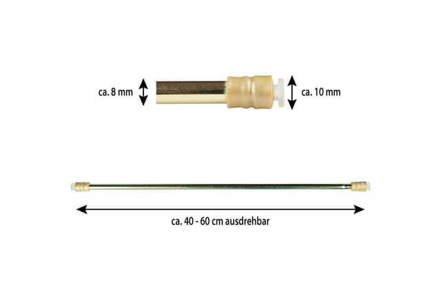 Bestlivings Klemmstangen mit Schraubtechnik Glänzend Gold 40 bis 60 cm 4er Pack