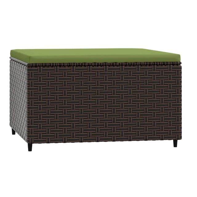 vidaXL Gartenhocker mit Kissen Braun Poly Rattan 3