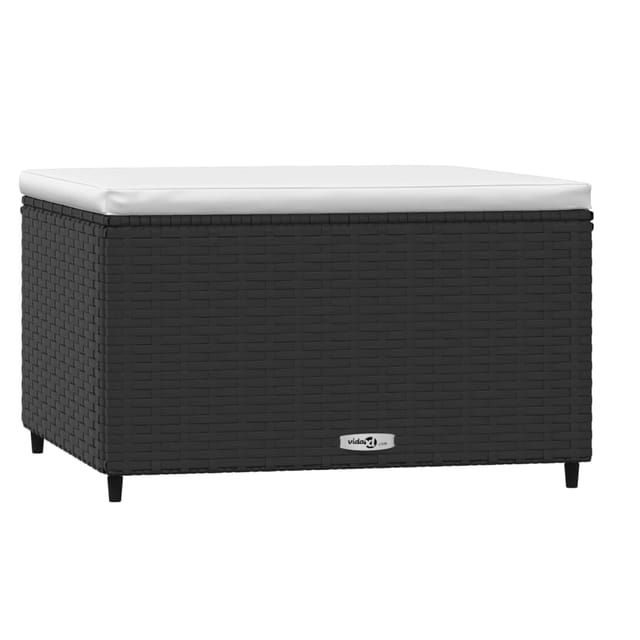 vidaXL Gartenhocker mit Kissen Schwarz Poly Rattan 4