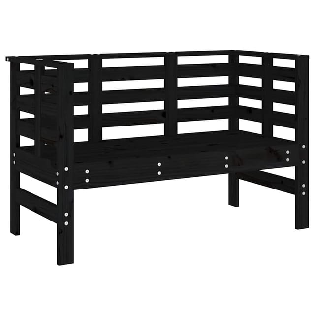 vidaXL Gartenbank Schwarz 111,5x53x71 cm Massivholz Kiefer